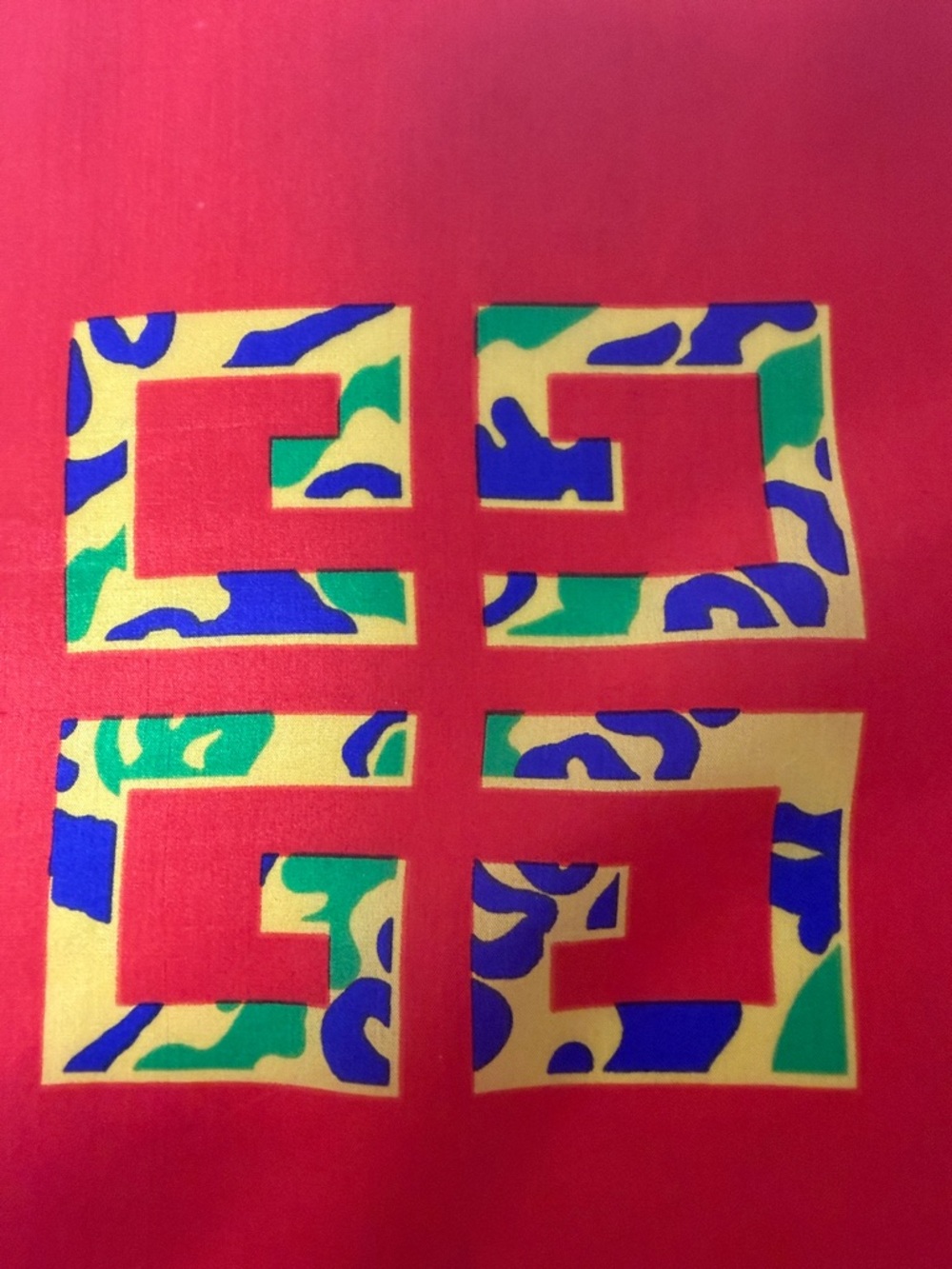 Vintage Givenchy Amarige Silk Scarf Pocket Square 4G Logo - Picture 4 of 8